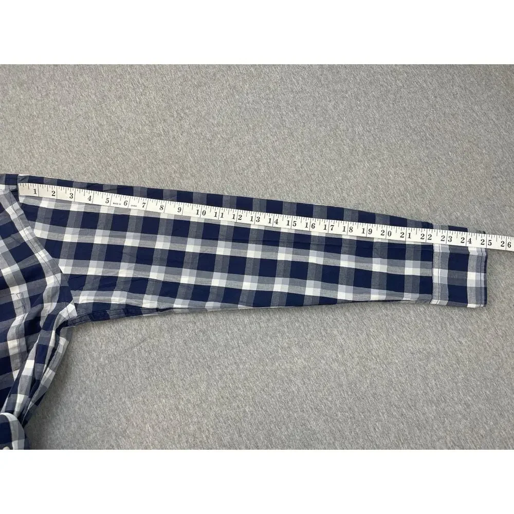 J Crew Shirt Men Medium White Plaid 100% Cotton Long Sleeve Slim Fit Button Down